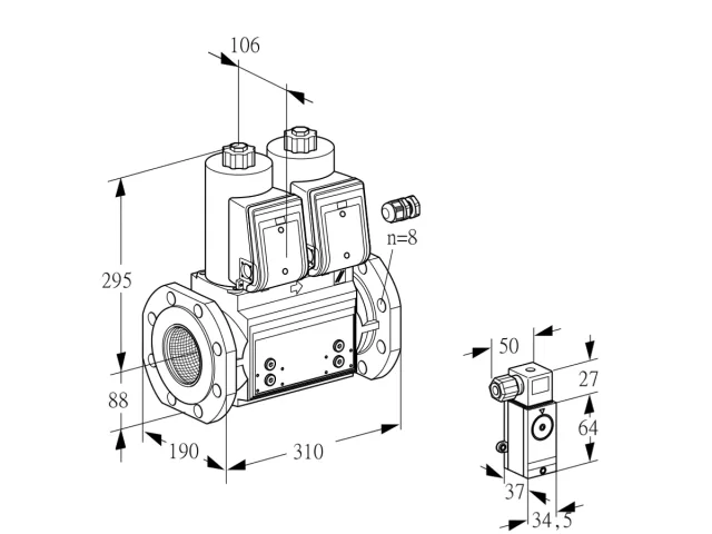 Kromschroder VCS 780F05NNWR3B/PPPP/P2PP — двойной электромагнитный газовый клапан — 88206607