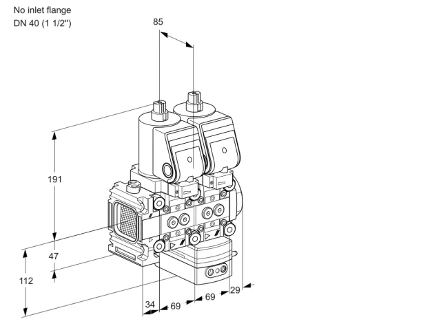 Kromschroder VCD 2T--/40N05FND-50QSR/PPPP/PPPP — двойной электромагнитный газовый клапан — 88103149