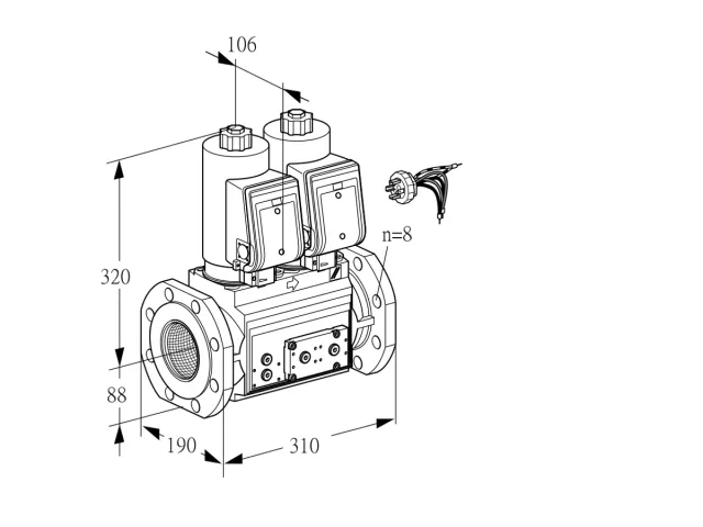 Kromschroder VCS 780F05NNKGRE/PPPP/PPPP — двойной электромагнитный газовый клапан — 88207868