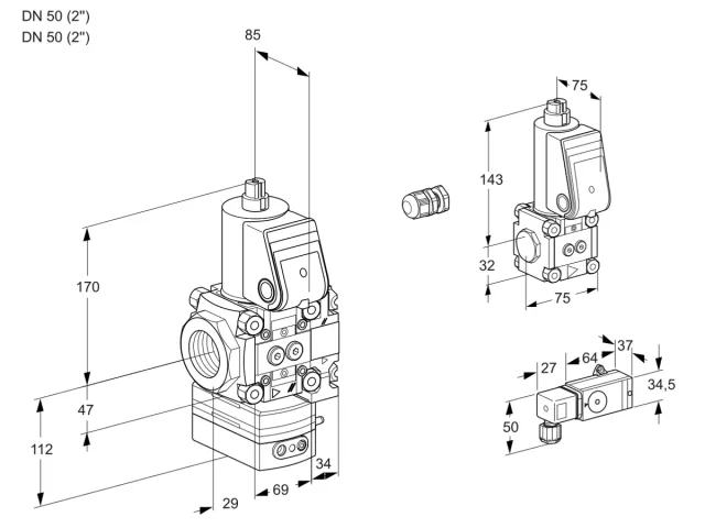 Kromschroder VAG 2E50R/50R05GEVWR/-3/BS — регулятор соотношения газ/воздух — 88107762