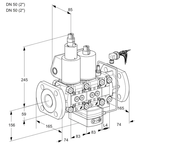 Kromschroder VCH 3E50F/50F05LHEVWL/PPPP/PPPP — двойной электромагнитный газовый клапан — 88107499