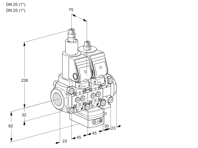 Kromschroder VCG 1T25N/25N05LGAVQGR/PPPP/PPPP — двойной электромагнитный газовый клапан — 88107755