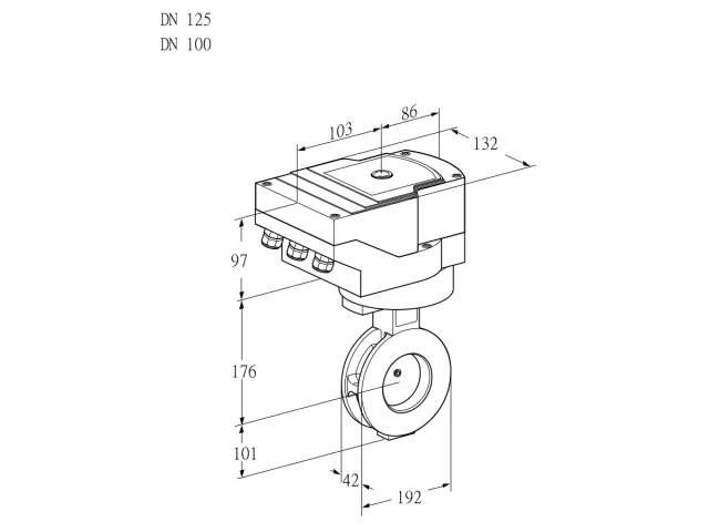 Kromschroder IBAF 125/100Z05/20-60W3T — дисковая поворотная заслонка — 88302153