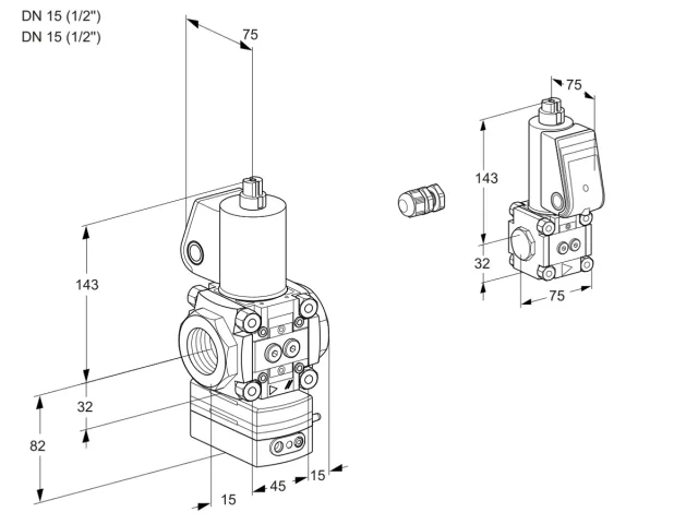 Kromschroder VAG 1E15R/15R05GEWL/BS/PP — регулятор соотношения газ/воздух — 88107099