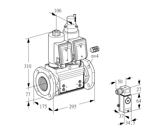Kromschroder VCS 665F05NLWGR3B/2-P4/PPPP — двойной электромагнитный газовый клапан — 88204285