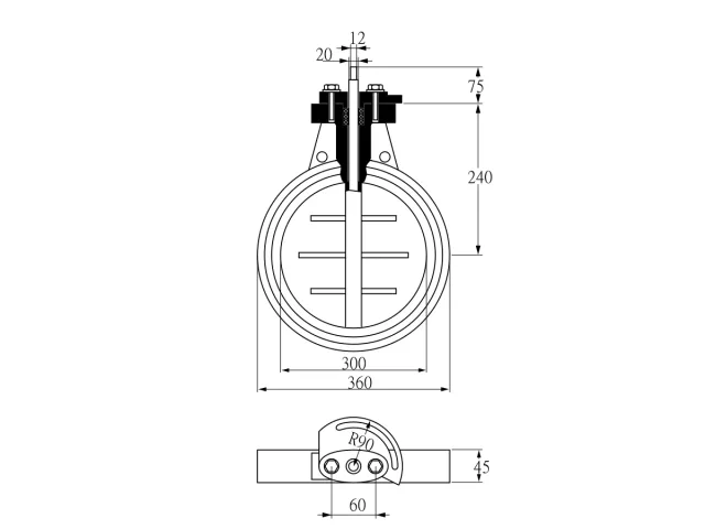 Kromschroder DKR 300Z03F650A — дисковая поворотная заслонка — 03149317
