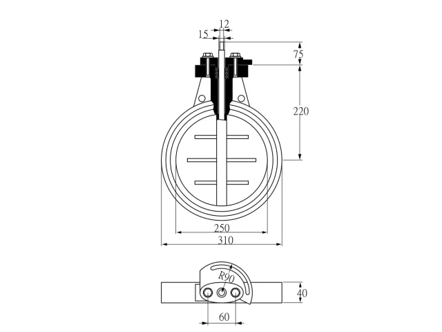 Kromschroder DKR 250Z03F450D — дисковая поворотная заслонка — 03149248