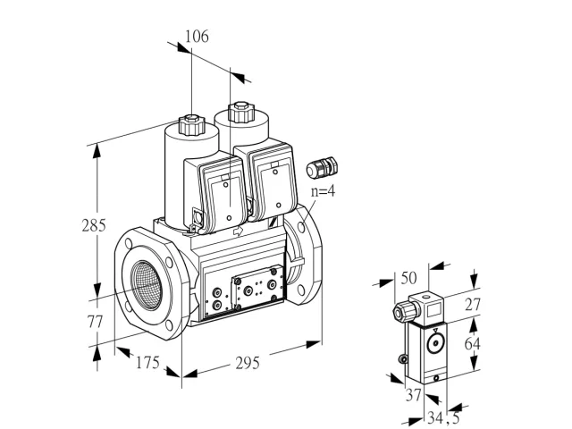 Kromschroder VCS 665F05NNWR3E/P4PP/PPPP — двойной электромагнитный газовый клапан — 88206602
