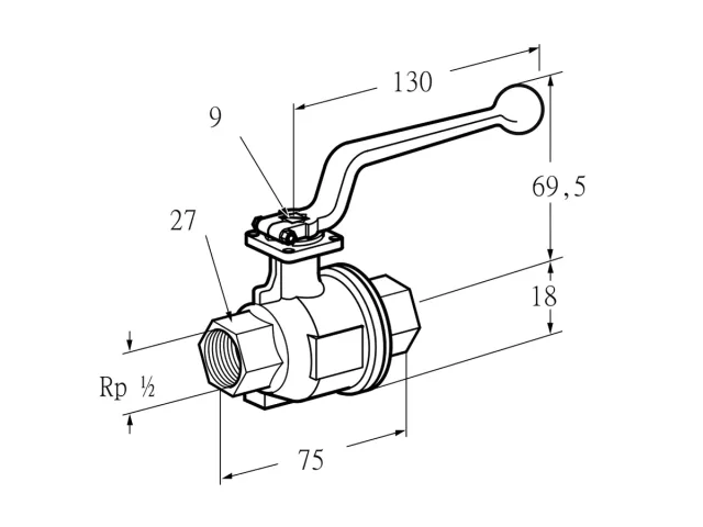 Kromschroder AKT 15R160M — ручной газовый кран — 03152357
