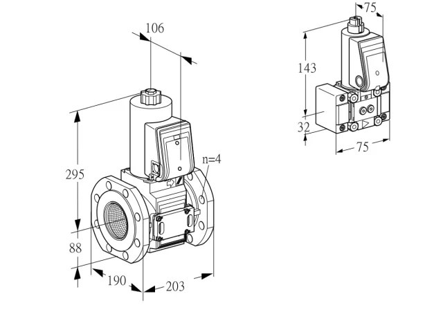 Kromschroder VAS 7T80A05NQE/B-/PP — электромагнитный газовый клапан — 88206678