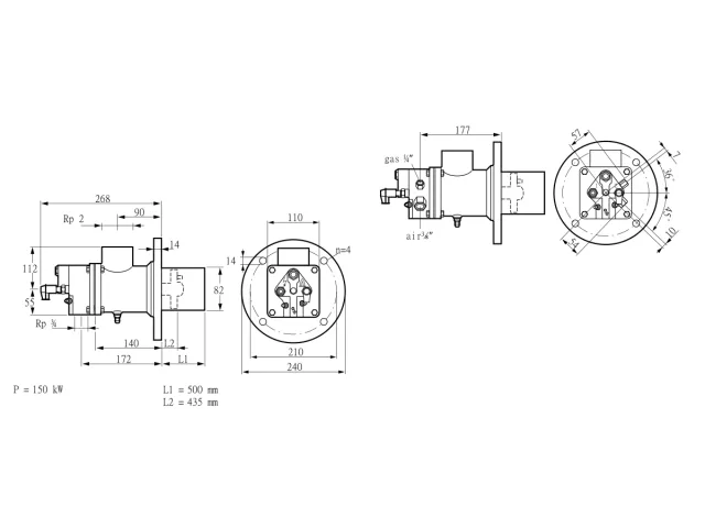 Kromschroder BIO 80HML-500/435-(38)F — промышленная газовая горелка — 84021652