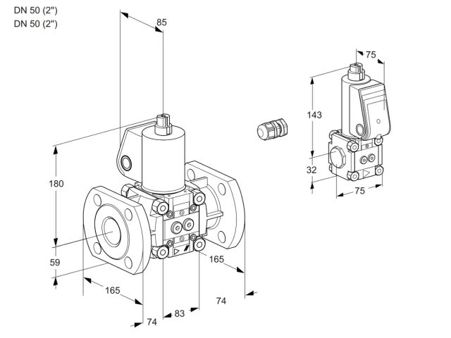 Kromschroder VAS 3E50F/50F05NWL/BS/PP — электромагнитный газовый клапан — 88104053