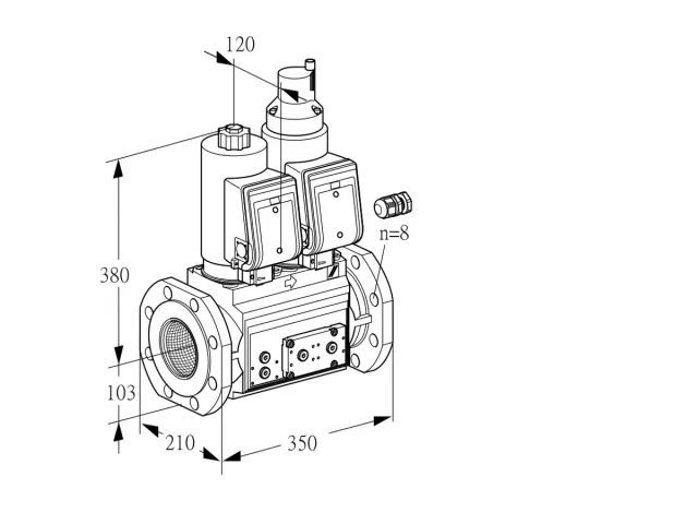 Kromschroder VCS 8100F05NLWGR3E/PPPP/PPPP — двойной электромагнитный газовый клапан — 88204430