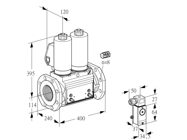 Kromschroder VCS 9125F05NNAGL3B/PMPM/3-PM — двойной электромагнитный газовый клапан — 88206916