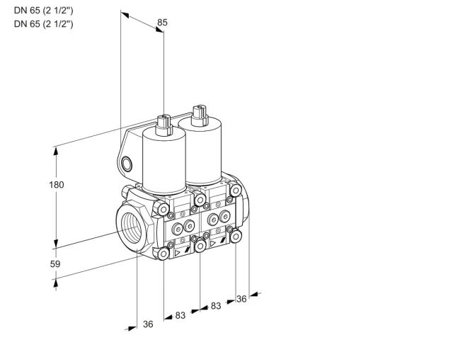 Kromschroder VCS 3T65N/65N05NNQL/MMMM/PPPP — двойной электромагнитный газовый клапан — 88104554