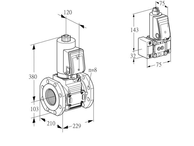 Kromschroder VAS 8T100A05NQSRE/B-/PP — электромагнитный газовый клапан — 88205262