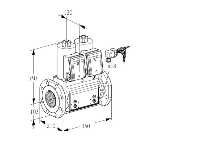 Kromschroder VCS 8100F05NNKRB/PPPP/PPPP — двойной электромагнитный газовый клапан — 88206624