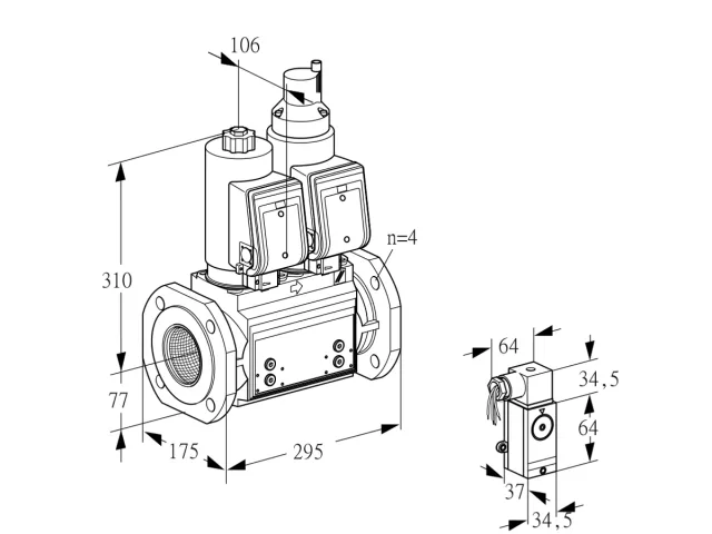 Kromschroder VCS 6T65A05NLQSRB/4-P4/PPPP — двойной электромагнитный газовый клапан — 88204601