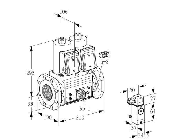 Kromschroder VCS 780F05NNWR3E/PPEP/4-EP — двойной электромагнитный газовый клапан — 88207843