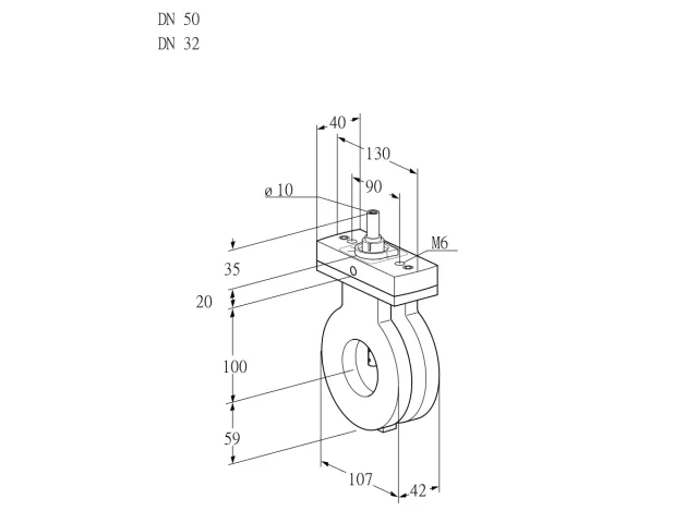 Kromschroder BVG 50/32Z05F — дисковая поворотная заслонка — 88301879