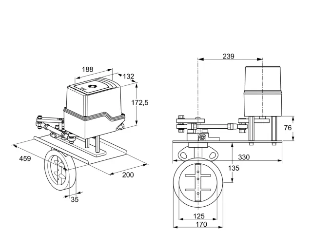 Kromschroder IDR 125Z03D350GDW/50-15W15TR10 — дисковая поворотная заслонка — 88302829
