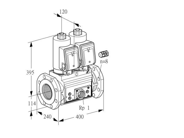 Kromschroder VCS 9125F05NNASR3E/PPEP/PPEP — двойной электромагнитный газовый клапан — 88204341