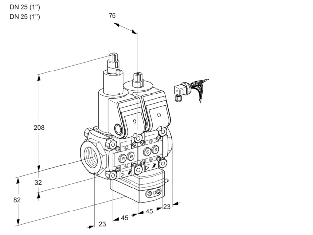 Kromschroder VCD 1E25R/25R05LD-50WR/PPPP/PPPP — двойной электромагнитный газовый клапан — 88105620
