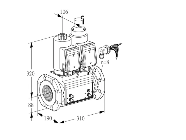 Kromschroder VCS 780F05NLWGRB/MMPM/PPPP — двойной электромагнитный газовый клапан — 88203654