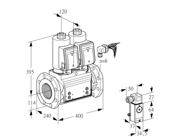 Kromschroder VCS 9125F05NNAGRB/PPP3/PPPP — двойной электромагнитный газовый клапан — 88204658