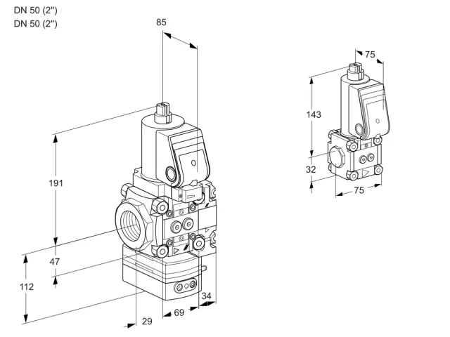 Kromschroder VAG 2T50N/50N05GAVQSR/PP/ZS — регулятор соотношения газ/воздух — 88103329