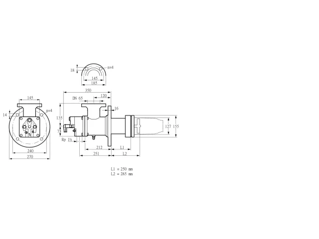 Kromschroder BIC 125RB-250/285-(15)EB — промышленная газовая горелка — 84099943