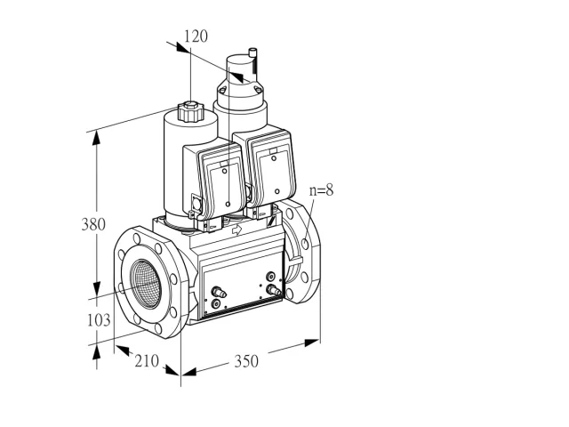 Kromschroder VCS 8T100A05NLQSRB/MPPM/PPPP — двойной электромагнитный газовый клапан — 88203329