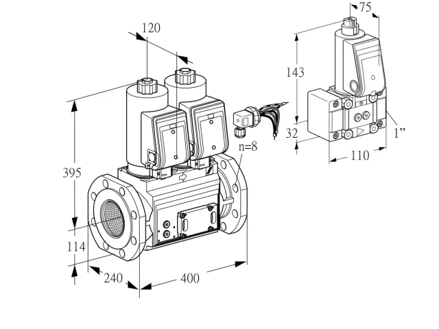 Kromschroder VCS 9125F05NNASRE/PPZ-/PPPP — двойной электромагнитный газовый клапан — 88203889