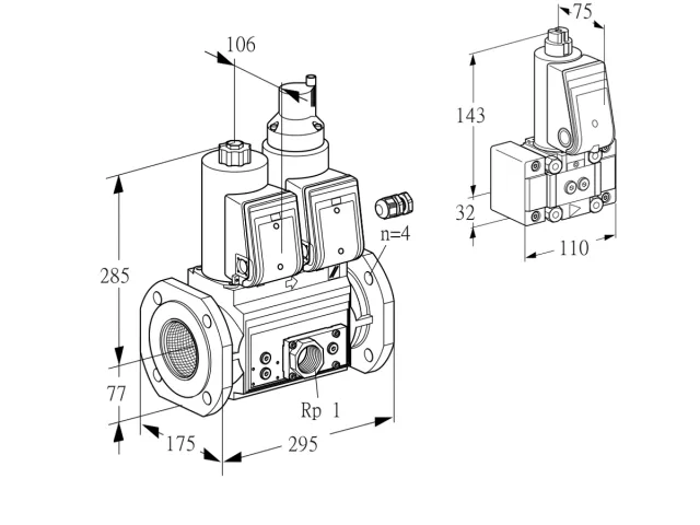 Kromschroder VCS 665F05NLWR3E/PPEP/PPB- — двойной электромагнитный газовый клапан — 88202943
