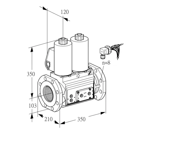 Kromschroder VCS 8100F05NNWLE/PPPP/PPPP — двойной электромагнитный газовый клапан — 88203903