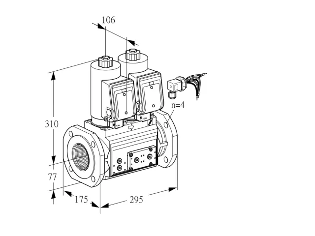 Kromschroder VCS 665F05NNKGRE/PPPP/PPPP — двойной электромагнитный газовый клапан — 88204683