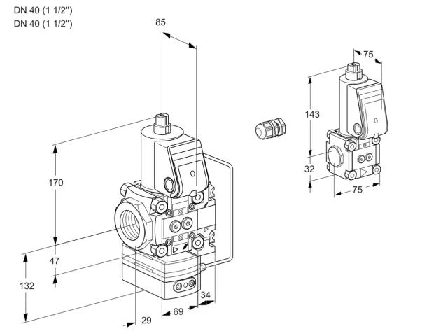 Kromschroder VAH 2E40R/40R05HEVWR/PP/BS — регулятор расхода газа — 88104708