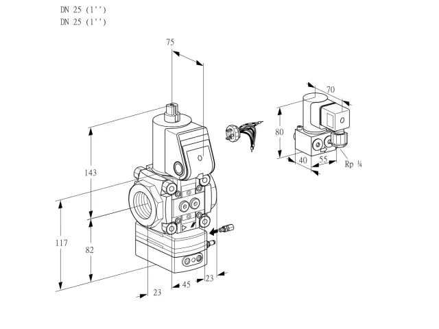 Kromschroder VAG 125R/NQAE — регулятор соотношения газ/воздух — 88002184