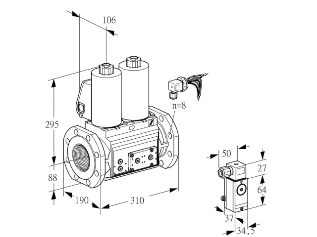 Kromschroder VCS 780F05NNQLE/PPPP/P2PP — двойной электромагнитный газовый клапан — 88207823