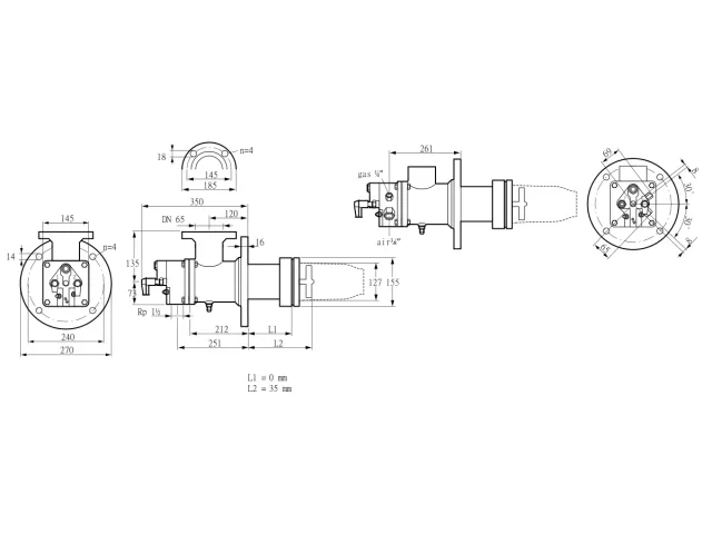 Kromschroder BIC 125HBL-0/35-(9)E — промышленная газовая горелка — 84034011