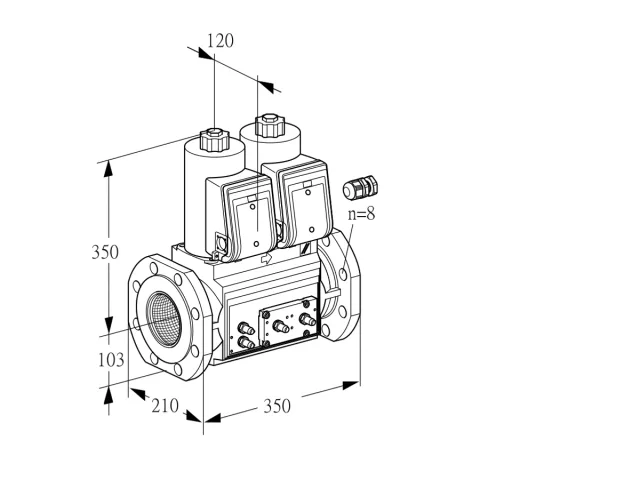 Kromschroder VCS 8100F05NNWR3E/MMMM/PPPP — двойной электромагнитный газовый клапан — 88207218