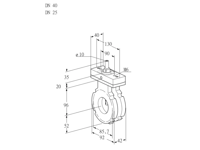 Kromschroder BVG 40/25W05F — дисковая поворотная заслонка — 88303814
