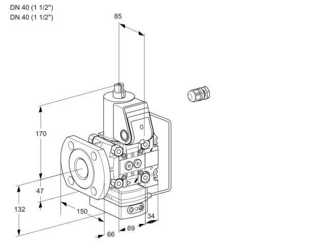 Kromschroder VAH 2E40F/40R05HEVWR/PP/PP — регулятор расхода газа — 88102565