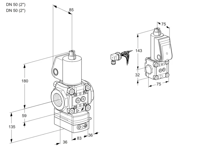Kromschroder VAG 3E50R/50R05GEWL/ZS/PP — регулятор соотношения газ/воздух — 88102858