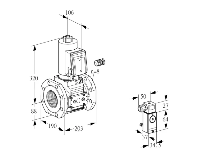 Kromschroder VAS 780F05NWSR3E/PP/P1 — электромагнитный газовый клапан — 88203414
