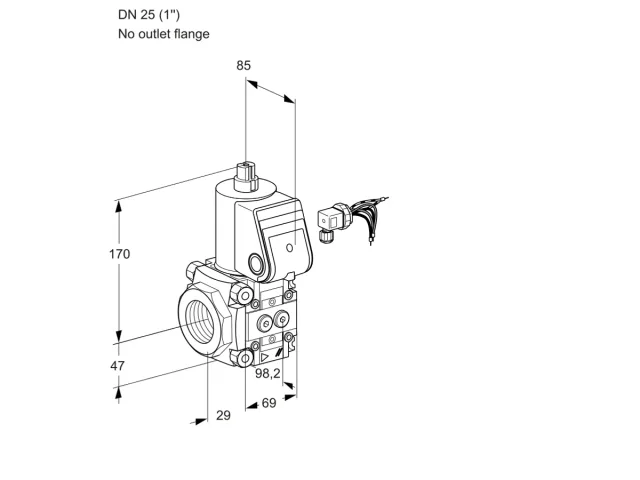 Kromschroder VAS 225/-R/NW — электромагнитный газовый клапан — 88016507