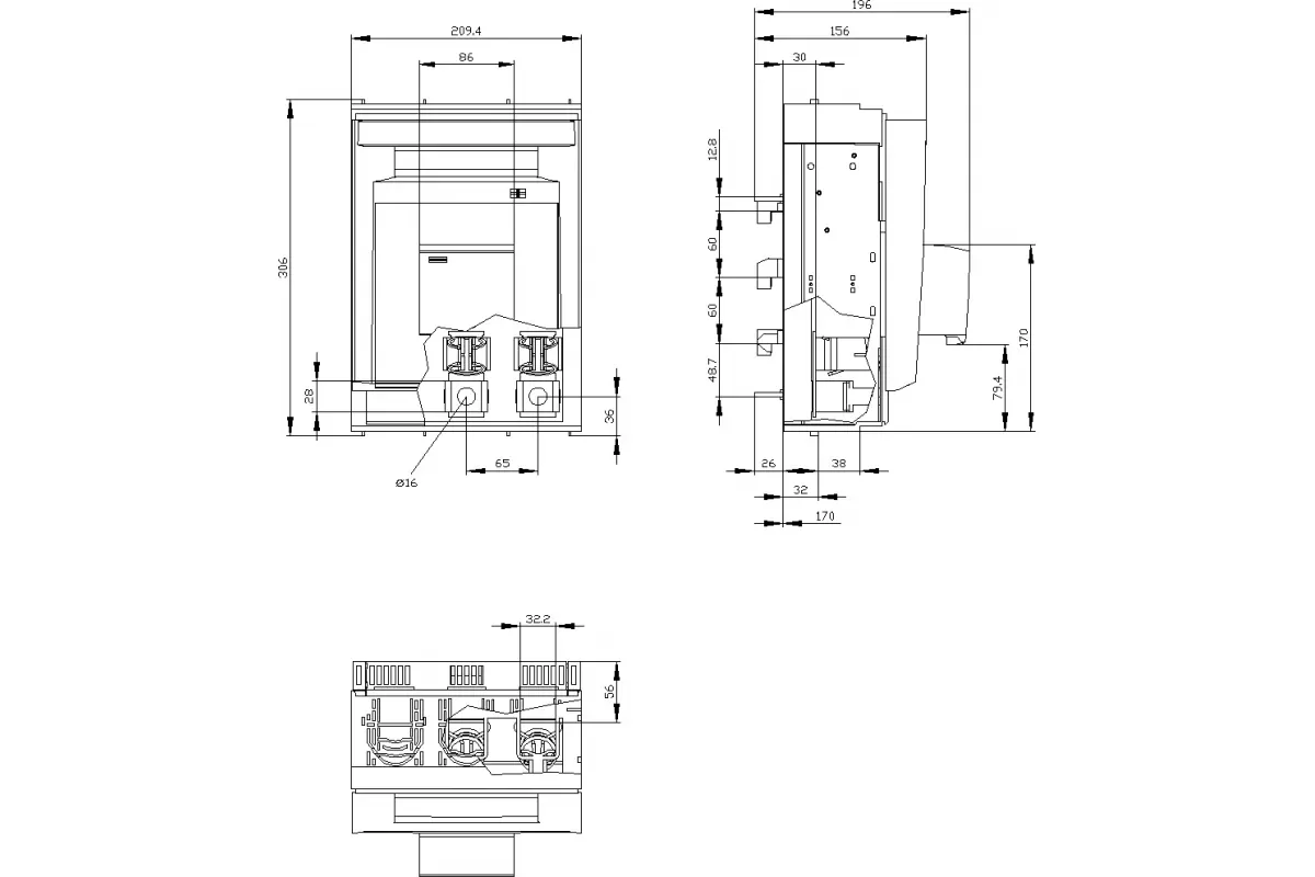 Siemens 3NP1153-1BC20 — Установка на монтажной панели