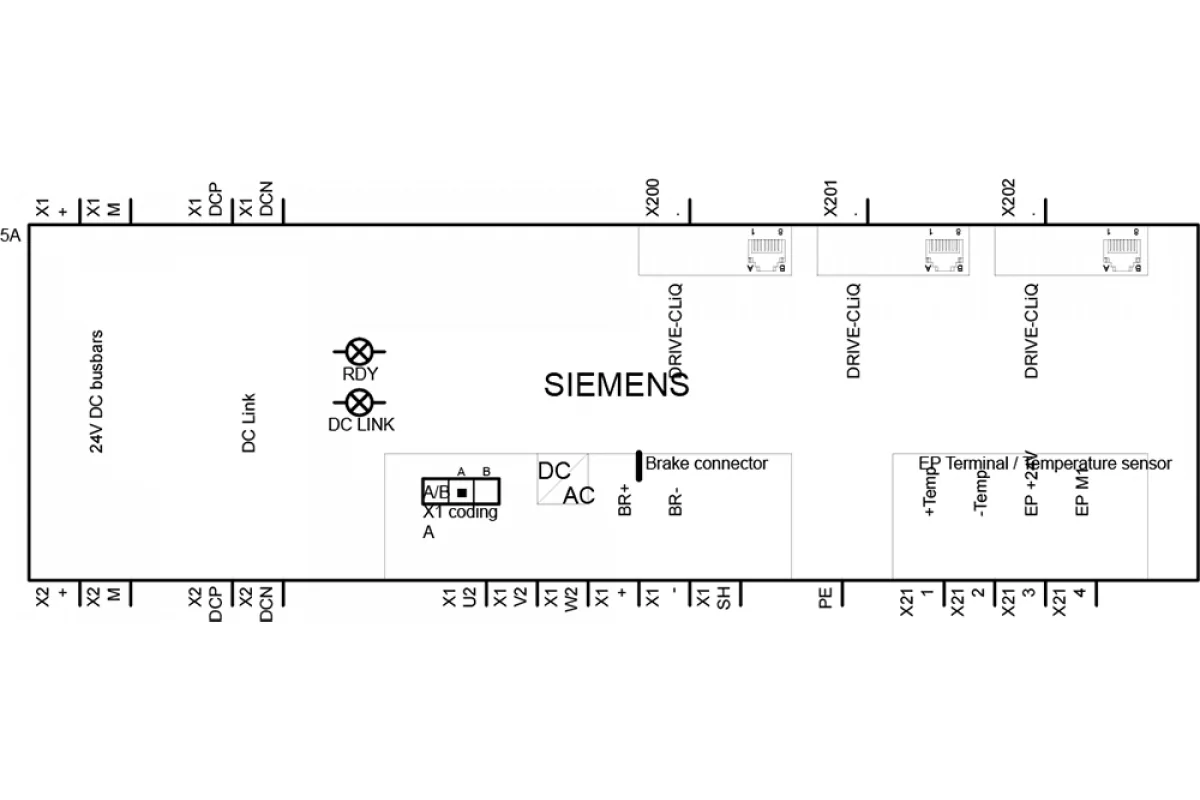 Siemens 6SL3120-1TE15-0AA3 — SINAMICS S120 ОДНОДВИГАТЕЛЬНЫЙ МОДУЛЬ ВХОД