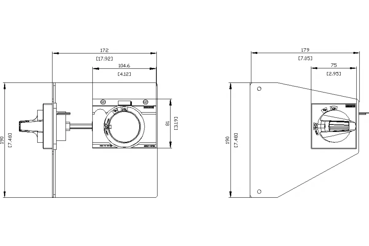 Siemens 3VA9278-0CC50 — Блок управления с тросом боудена привод max-flex одиночный трос боудена