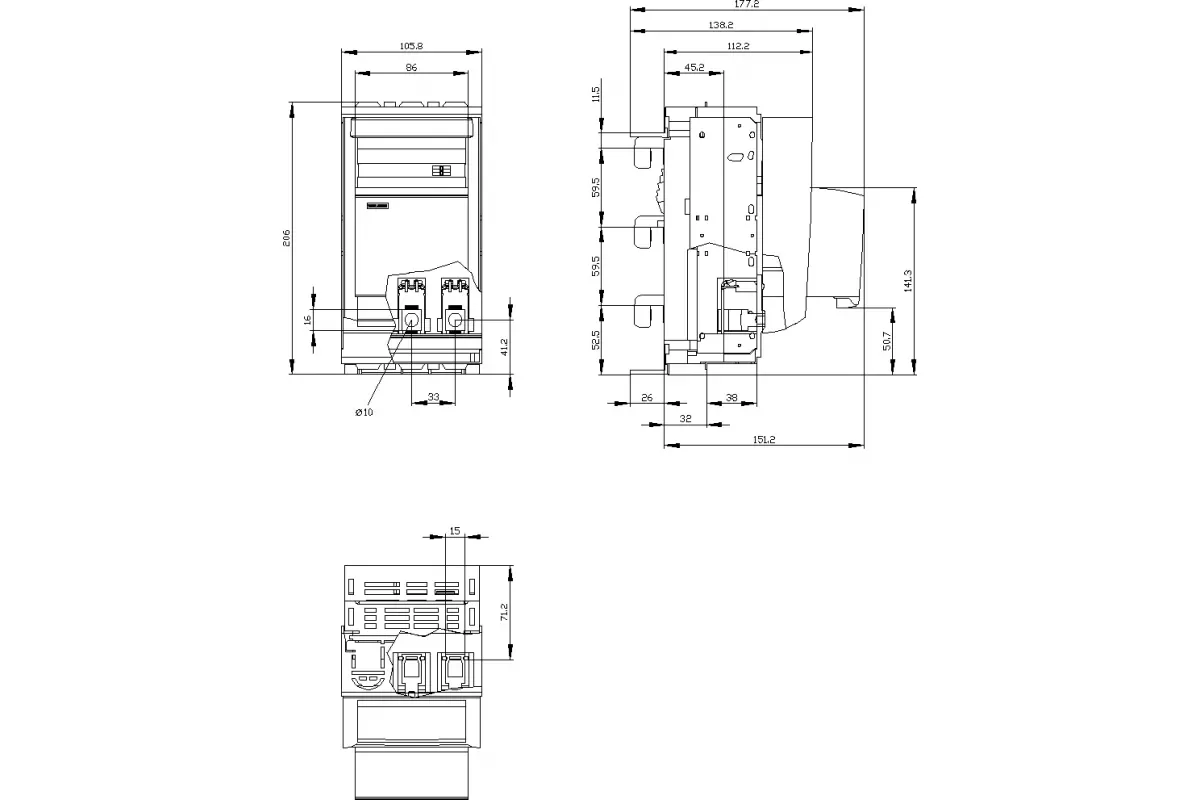 Siemens 3NP1133-1BC20 — Установка на монтажной панели